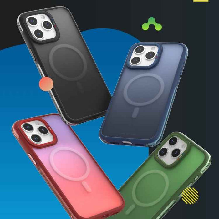 For iPhone 15 TGVIS Vigor Series Airbag MagSafe Magnetic Phone Case(Gradient Black)