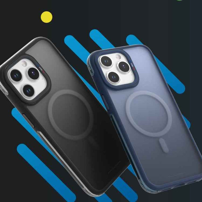 For iPhone 15 TGVIS Vigor Series Airbag MagSafe Magnetic Phone Case(Gradient Black)