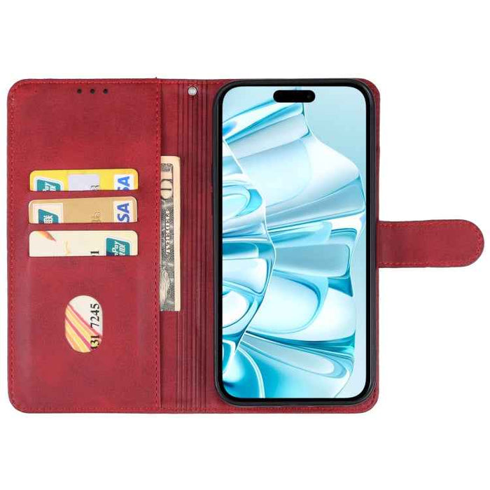 For iPhone 16 Leather Phone Case(Red)