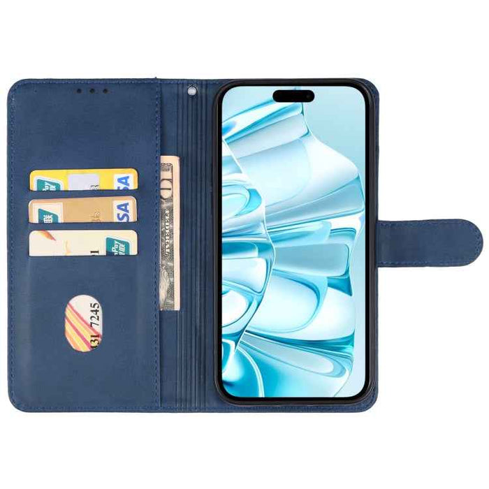 For iPhone 16 Leather Phone Case(Blue)