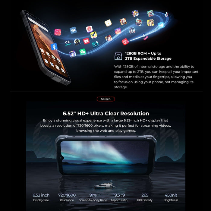 HOTWAV T7 Rugged Phone, 6280mAh, 6.52 inch Android 13 MT8788 Octa Core, Network: 4G, OTG