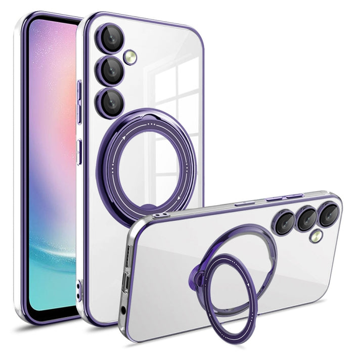 Electroplating MagSafe 360 Degree Rotation Holder Shockproof Phone Case, For Samsung Galaxy A24 4G / A25, For Samsung Galaxy A25 5G Global, For Samsung Galaxy S23 FE 5G, For Samsung Galaxy A23 4G / A23 5G, For Samsung Galaxy A14 4G / A14 5G            ...