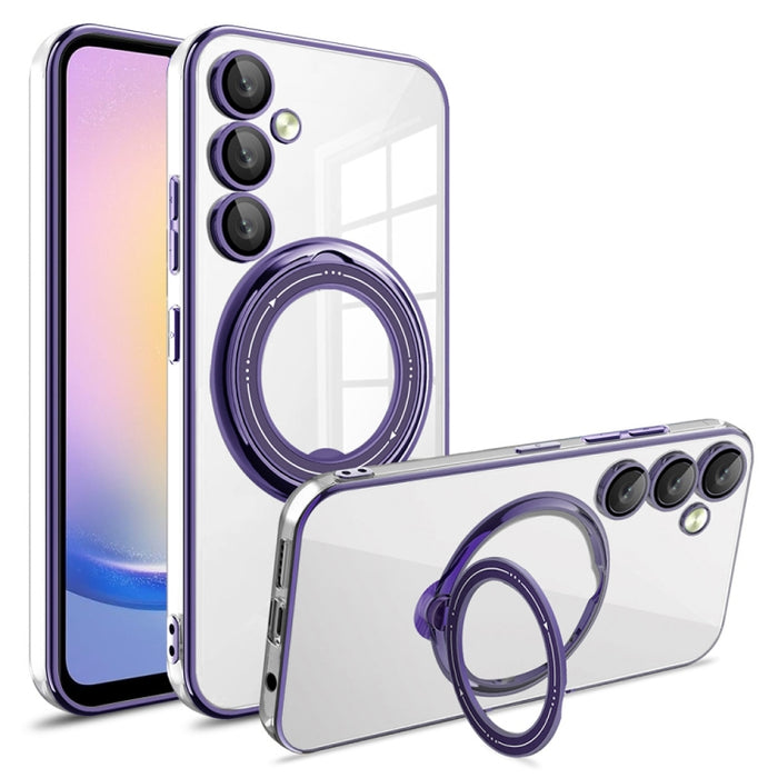 Electroplating MagSafe 360 Degree Rotation Holder Shockproof Phone Case, For Samsung Galaxy A24 4G / A25, For Samsung Galaxy A25 5G Global, For Samsung Galaxy S23 FE 5G, For Samsung Galaxy A23 4G / A23 5G, For Samsung Galaxy A14 4G / A14 5G            ...