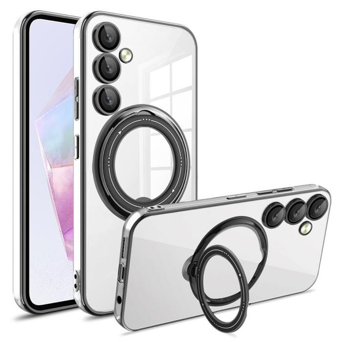 Electroplating MagSafe 360 Degree Rotation Holder Shockproof Phone Case, For Samsung Galaxy A55, For Samsung Galaxy A35, For Samsung Galaxy S24 Ultra, For Samsung Galaxy S24+, For Samsung Galaxy S24, For Samsung Galaxy A15, For Samsung Galaxy A05������...