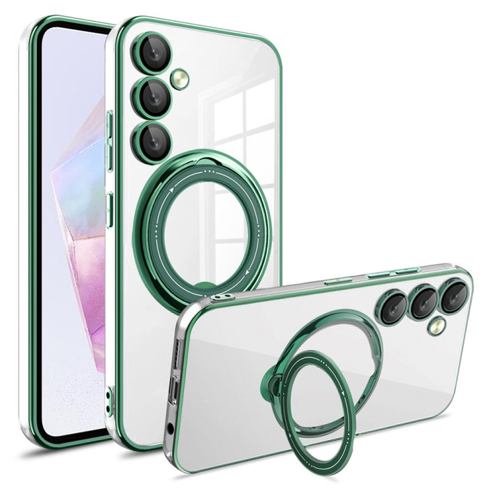 Electroplating MagSafe 360 Degree Rotation Holder Shockproof Phone Case, For Samsung Galaxy A55, For Samsung Galaxy A35, For Samsung Galaxy S24 Ultra, For Samsung Galaxy S24+, For Samsung Galaxy S24, For Samsung Galaxy A15, For Samsung Galaxy A05������...