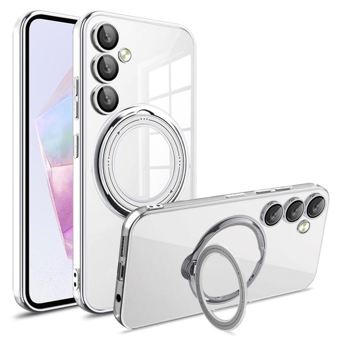 Electroplating MagSafe 360 Degree Rotation Holder Shockproof Phone Case, For Samsung Galaxy A55, For Samsung Galaxy A35, For Samsung Galaxy S24 Ultra, For Samsung Galaxy S24+, For Samsung Galaxy S24, For Samsung Galaxy A15, For Samsung Galaxy A05������...