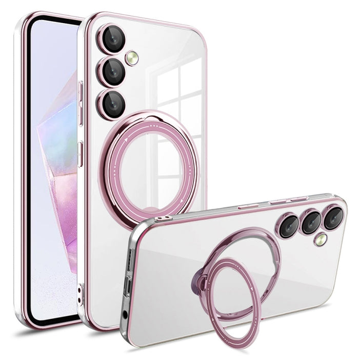 Electroplating MagSafe 360 Degree Rotation Holder Shockproof Phone Case, For Samsung Galaxy A55, For Samsung Galaxy A35, For Samsung Galaxy S24 Ultra, For Samsung Galaxy S24+, For Samsung Galaxy S24, For Samsung Galaxy A15, For Samsung Galaxy A05������...