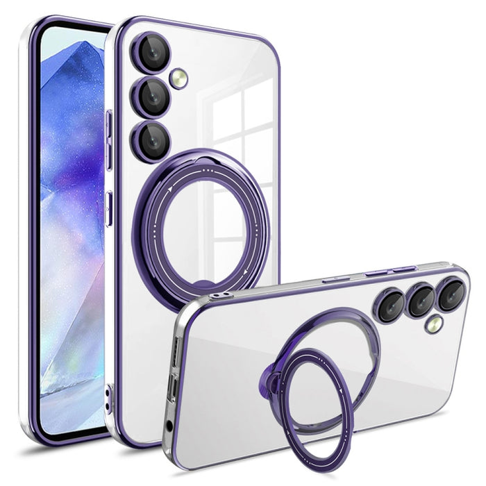 Electroplating MagSafe 360 Degree Rotation Holder Shockproof Phone Case, For Samsung Galaxy A55, For Samsung Galaxy A35, For Samsung Galaxy S24 Ultra, For Samsung Galaxy S24+, For Samsung Galaxy S24, For Samsung Galaxy A15, For Samsung Galaxy A05������...
