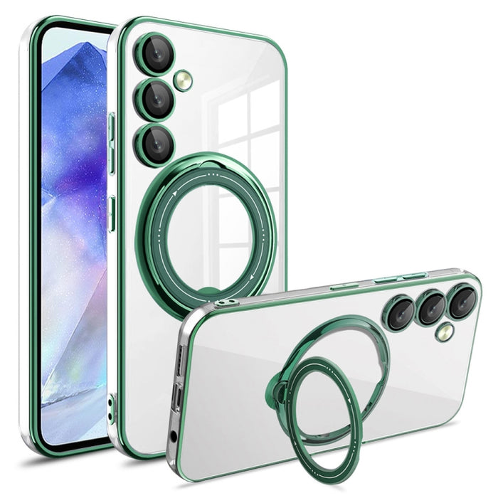 Electroplating MagSafe 360 Degree Rotation Holder Shockproof Phone Case, For Samsung Galaxy A55, For Samsung Galaxy A35, For Samsung Galaxy S24 Ultra, For Samsung Galaxy S24+, For Samsung Galaxy S24, For Samsung Galaxy A15, For Samsung Galaxy A05������...