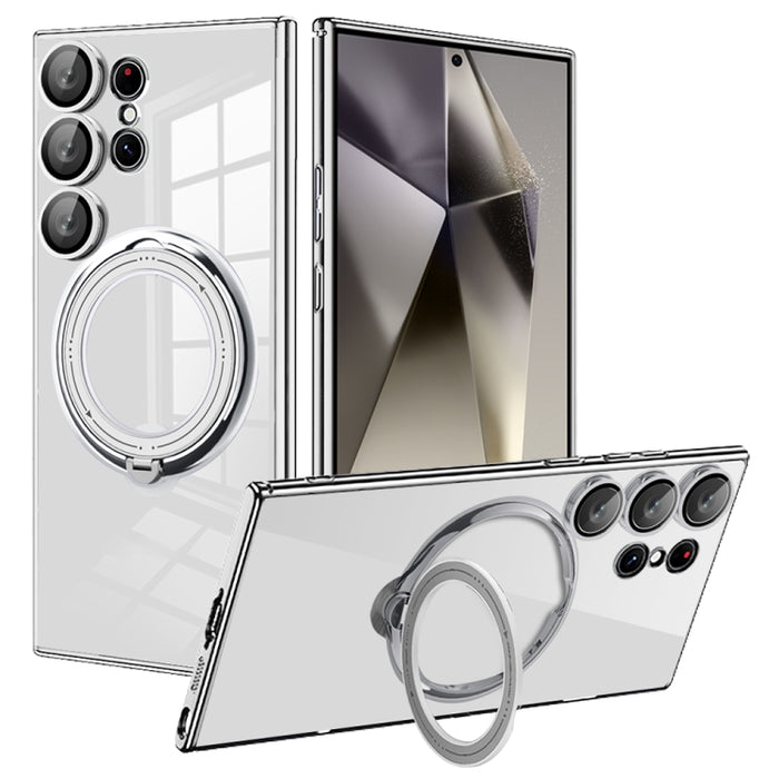 Electroplating MagSafe 360 Degree Rotation Holder Shockproof Phone Case, For Samsung Galaxy A55, For Samsung Galaxy A35, For Samsung Galaxy S24 Ultra, For Samsung Galaxy S24+, For Samsung Galaxy S24, For Samsung Galaxy A15, For Samsung Galaxy A05������...