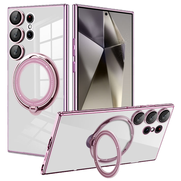 Electroplating MagSafe 360 Degree Rotation Holder Shockproof Phone Case, For Samsung Galaxy A55, For Samsung Galaxy A35, For Samsung Galaxy S24 Ultra, For Samsung Galaxy S24+, For Samsung Galaxy S24, For Samsung Galaxy A15, For Samsung Galaxy A05������...