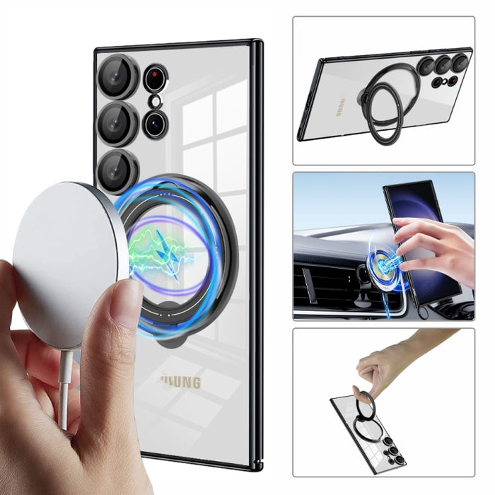 Electroplating MagSafe 360 Degree Rotation Holder Shockproof Phone Case, For Samsung Galaxy A24 4G / A25, For Samsung Galaxy A25 5G Global, For Samsung Galaxy S23 FE 5G, For Samsung Galaxy A23 4G / A23 5G, For Samsung Galaxy A14 4G / A14 5G������������...