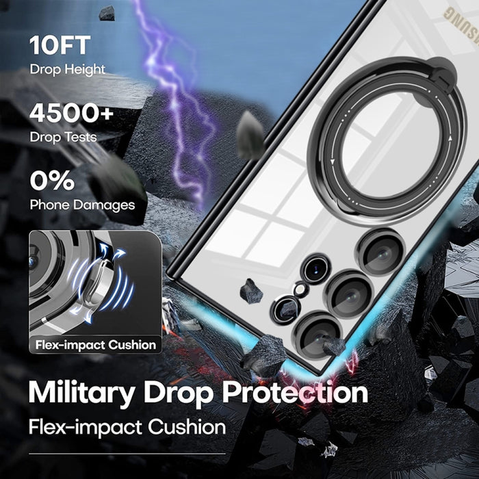 Electroplating MagSafe 360 Degree Rotation Holder Shockproof Phone Case, For Samsung Galaxy A55, For Samsung Galaxy A35, For Samsung Galaxy S24 Ultra, For Samsung Galaxy S24+, For Samsung Galaxy S24, For Samsung Galaxy A15, For Samsung Galaxy A05������...