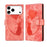 For iPhone 17 Pro Max Pen Heart Cat Embossed Leather Phone Case(Orange)
