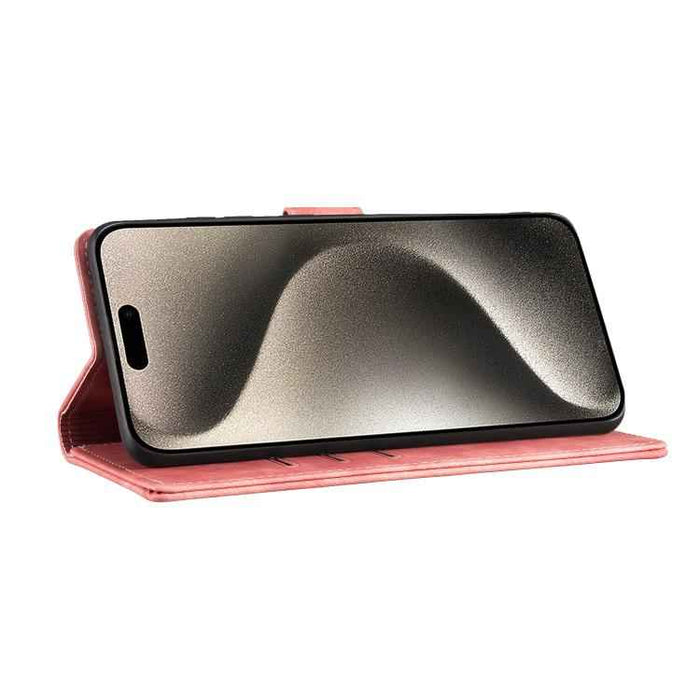For iPhone 17 Pro Max Pen Heart Cat Embossed Leather Phone Case(Orange)