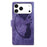 For iPhone 17 Pro Max Pen Heart Cat Embossed Leather Phone Case(Purple)