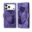 For iPhone 17 Pro Max Pen Heart Cat Embossed Leather Phone Case(Purple)