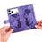 For iPhone 17 Pro Max Pen Heart Cat Embossed Leather Phone Case(Purple)