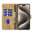 For iPhone 17 Pro Max Pen Heart Cat Embossed Leather Phone Case(Apricot)