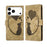 For iPhone 17 Pro Max Pen Heart Cat Embossed Leather Phone Case(Apricot)
