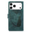 For iPhone 17 Pro Max Pen Heart Cat Embossed Leather Phone Case(Green)