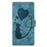 For iPhone 17 Pro Max Pen Heart Cat Embossed Leather Phone Case(Blue)