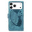 For iPhone 17 Pro Max Pen Heart Cat Embossed Leather Phone Case(Blue)
