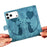 For iPhone 17 Pro Max Pen Heart Cat Embossed Leather Phone Case(Blue)