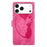 For iPhone 17 Pro Max Pen Heart Cat Embossed Leather Phone Case(Pink)