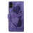 For iPhone 17 Pen Heart Cat Embossed Leather Phone Case(Purple)