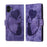 For iPhone 17 Pen Heart Cat Embossed Leather Phone Case(Purple)