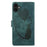 For iPhone 17 Pen Heart Cat Embossed Leather Phone Case(Green)