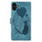 For iPhone 17 Pen Heart Cat Embossed Leather Phone Case(Blue)