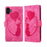 For iPhone 17 Pen Heart Cat Embossed Leather Phone Case(Pink)