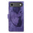 For iPhone 17 Air Pen Heart Cat Embossed Leather Phone Case(Purple)