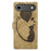 For iPhone 17 Air Pen Heart Cat Embossed Leather Phone Case(Apricot)