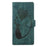 For iPhone 17 Air Pen Heart Cat Embossed Leather Phone Case(Green)