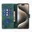 For iPhone 17 Air Pen Heart Cat Embossed Leather Phone Case(Green)