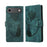 For iPhone 17 Air Pen Heart Cat Embossed Leather Phone Case(Green)