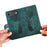 For iPhone 17 Air Pen Heart Cat Embossed Leather Phone Case(Green)