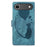 For iPhone 17 Air Pen Heart Cat Embossed Leather Phone Case(Blue)