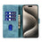 For iPhone 17 Air Pen Heart Cat Embossed Leather Phone Case(Blue)