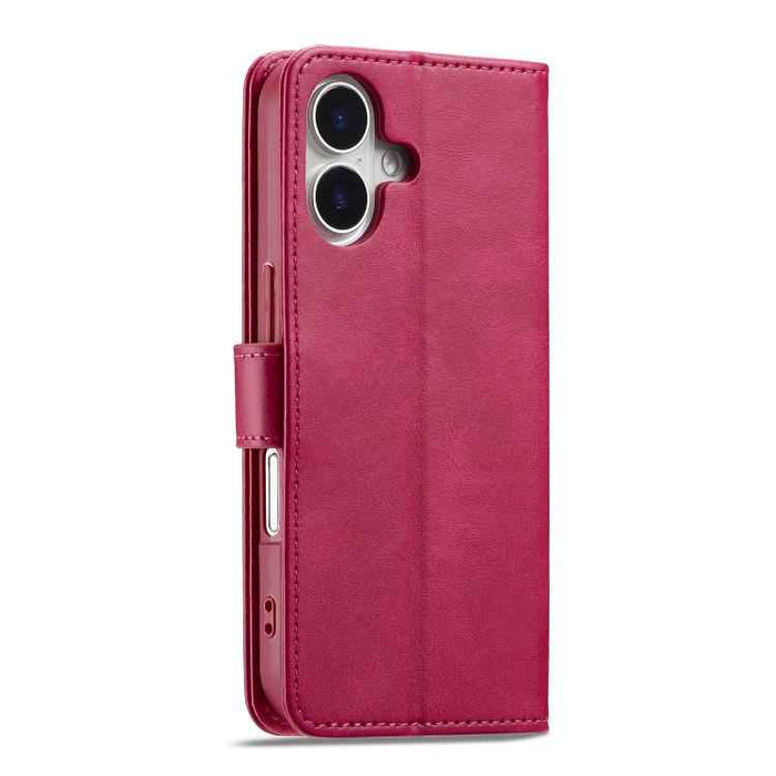 LC.IMEEKE Calf Texture Horizontal Flip Leather Case For iPhone 17(Red)