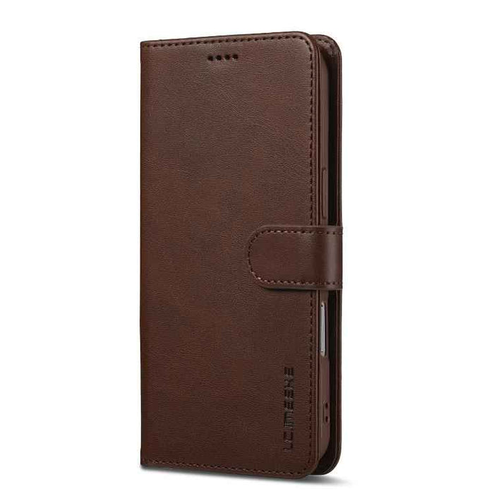 LC.IMEEKE Calf Texture Horizontal Flip Leather Case For iPhone 17 Air(Brown)