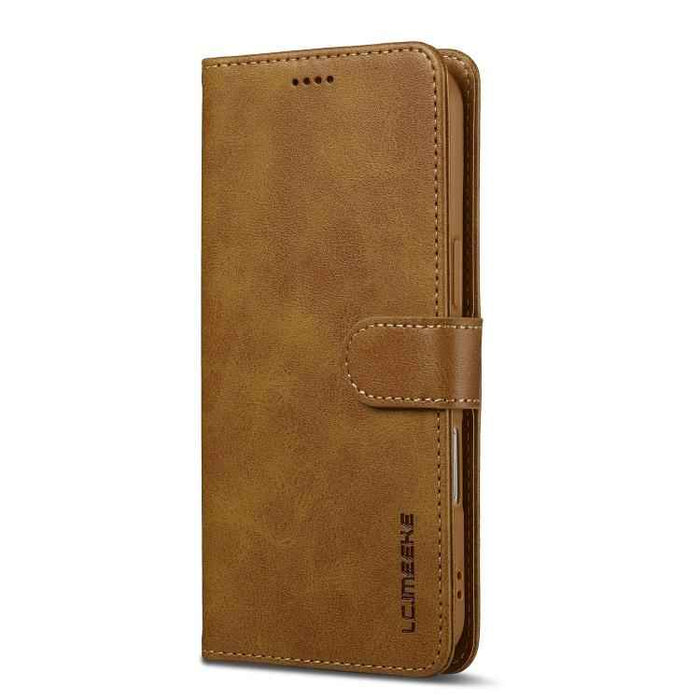 LC.IMEEKE Calf Texture Horizontal Flip Leather Case For iPhone 17 Air(Yellow)