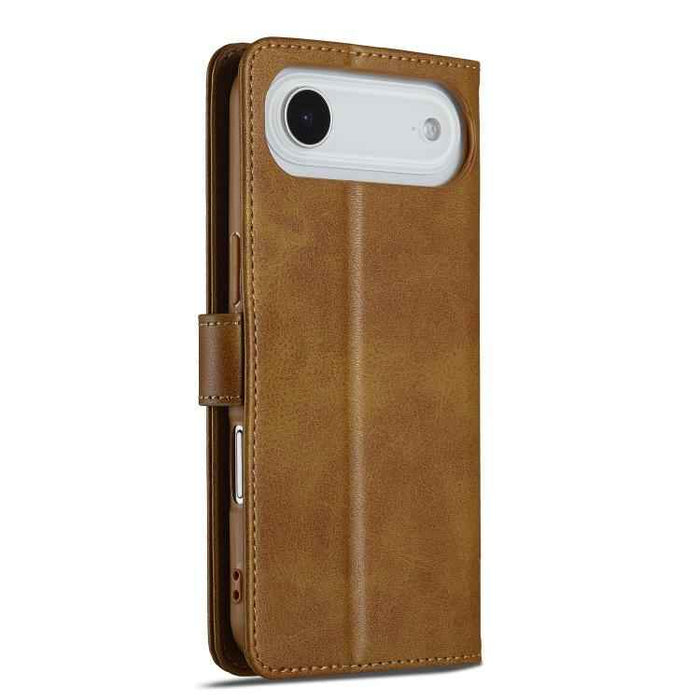 LC.IMEEKE Calf Texture Horizontal Flip Leather Case For iPhone 17 Air(Yellow)