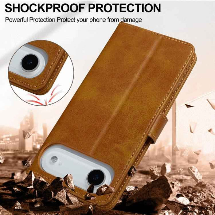 LC.IMEEKE Calf Texture Horizontal Flip Leather Case For iPhone 17 Air(Yellow)