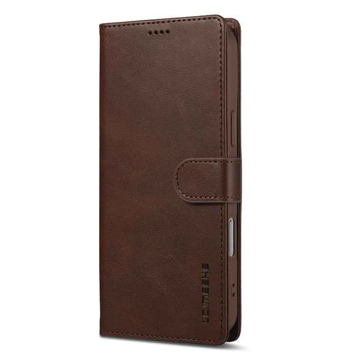LC.IMEEKE Calf Texture Horizontal Flip Leather Case For iPhone 17 Pro Max(Brown)