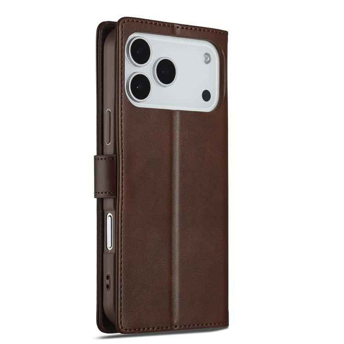 LC.IMEEKE Calf Texture Horizontal Flip Leather Case For iPhone 17 Pro Max(Brown)