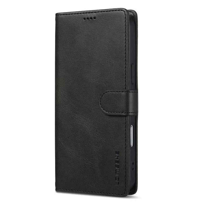 LC.IMEEKE Calf Texture Horizontal Flip Leather Case For iPhone 17 Pro Max(Black)